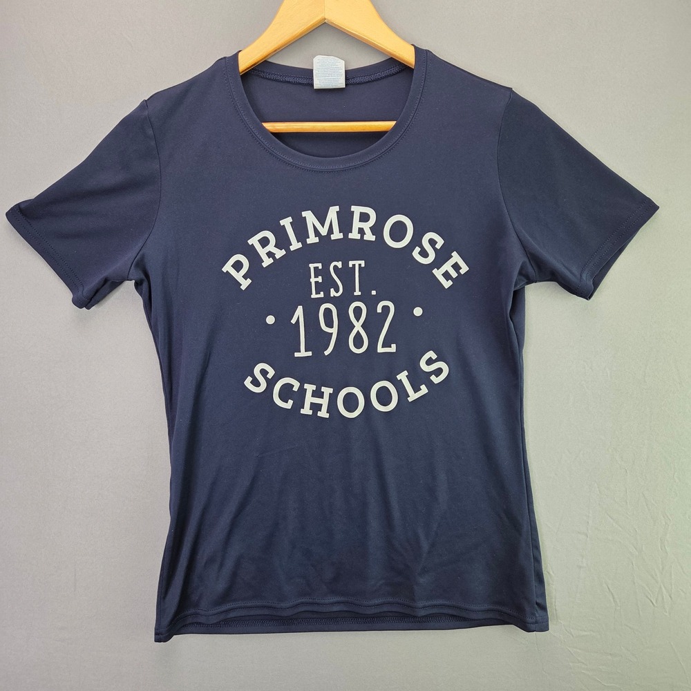 Port & Company T-Shirt Performance Primrose Schools Small Navy Blue Graphic Tee